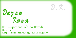 dezso kosa business card